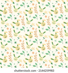Patrón sin costuras de Pascua, conejillos de doodle, huevos y flores, magnífico para banners, papel pintado, envoltura, textiles - diseño vectorial