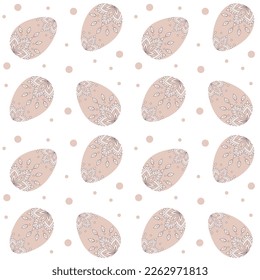 Schönes handgezeichnetes Osternahtloses Muster, süße Doodle-Eier, ideal für Textilien, Banner, Tapeten, Umhüllung - Vektordesign