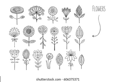 Lovely hand drawn floral elements