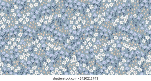 Lovely hand drawn floral seamless pattern, cute doodle flowers great for textiles, wrapping, banners, cloth, surface - vector design