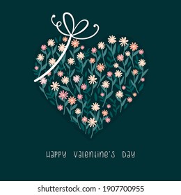 Lovely hand drawn flower heart, great for Valentine's Day, Mother's Day, greeting cards, banners, wallpapers - vector design
