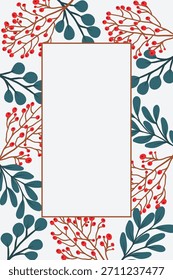 Lovely hand drawn horizontal seamless borders with winter branches, foliage, and berries. Christmas design, perfect for cards, greeting cards, and postcards - vector design.