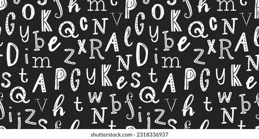 Lovely hand drawn letters, doodle alphabet, school background, great for banners, wallpapers, wrapping - vector design