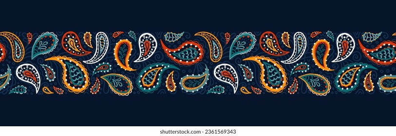 Lovely hand drawn Paisley seamless pattern, abstract background, great for textiles, banners, wallpapers - vector design