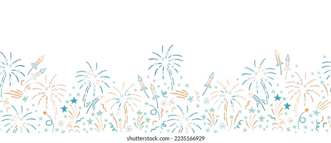 Lovely hand drawn party seamless pattern, great for New Year's Eve, banner, textiles, banner, wallpaper, wrapping - vector design 