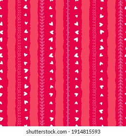 Lovely hand drawn romantic seamless pattern, great for Valentine's Day, Mother's Day, banner, wallpaper, textiles - vector design