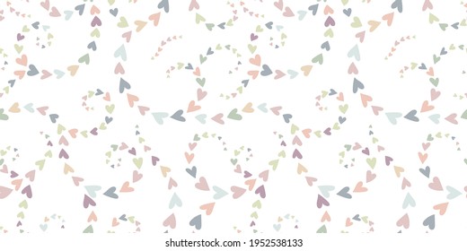 Lovely hand drawn seamless pattern with cute doodle hearts, romantic background, great for textiles, wrapping, banners, wallpapers - vector design