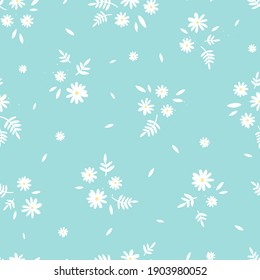 Schönes, handgezeichnetes, nahtloses Muster, süße Blumen, ideal für Textilien, Banner, Wrapper, Wallpaper - Vektordesign