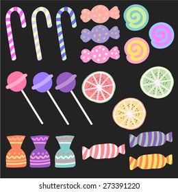 Lovely hand drawn sweets and candies set. Best for birthday party invitations.