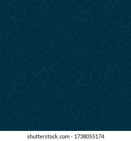 Lovely hand drawn under water plants seamless pattern, summer background, great for textiles, banners, wallpapers, wrapping - vector design
