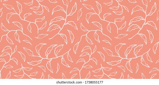 Lovely hand drawn under water plants seamless pattern, summer background, great for textiles, banners, wallpapers, wrapping - vector design
