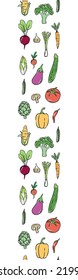 Lovely hand drawn vegetables seamless pattern, doodle veggies, great for textiles, wrapping, packaging - vector design