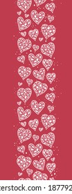 Lovely hand drawn vertical hearts seamleass pattern, doodle background great for Valentine's Day, Mother's Day, textiles, romantic wrapping, wallpapers, banners - vector design