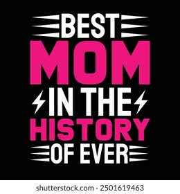 Lovely hand drawn and written Mother's Day card, retro design, vibrant colors