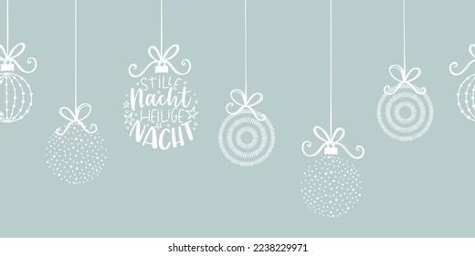 Bonito diseño navideño escrito a mano en alemán, diciendo "Noche silenciosa, noche sagrada" - genial para cartas, invitaciones, banners