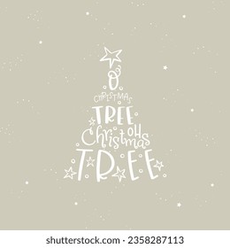 Lovely hand written Christmas design "O Christmas Tree" - great for cards, invitations, banners