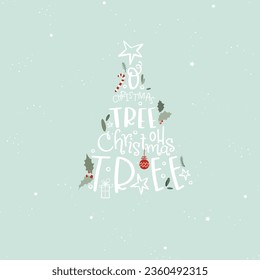 Lovely hand written Christmas design "O Christmas Tree" - great for cards, invitations, banners