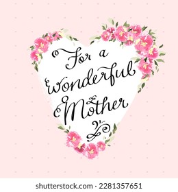 Lovely hand written Mother's Day design with cute flowers, great for cards, banners, wallpapers, gift bags - vector design