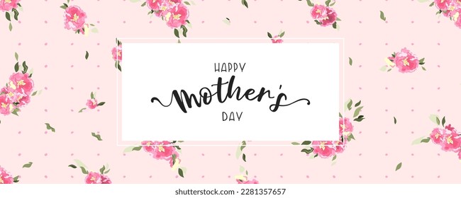 Lovely hand written Mother's Day design with cute flowers, great for cards, banners, wallpapers, gift bags - vector design