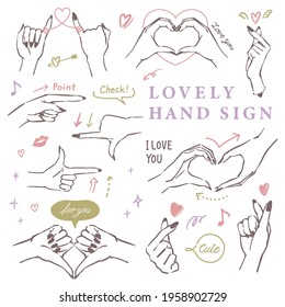 Lovely handsign vector illustration collection