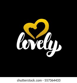 Lovely Handwritten Calligraphy. Vector Illustration of Lettering Love Design Element.