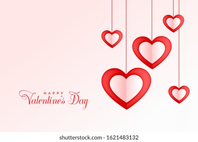 lovely hanging hearts happy valentines day background