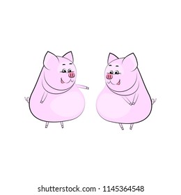 Lovely happy guinea pig. Character icon. Vector illustration.