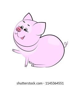 Lovely happy guinea pig. Character icon. Vector illustration.