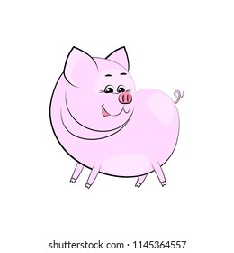 Lovely happy guinea pig. Character icon. Vector illustration.