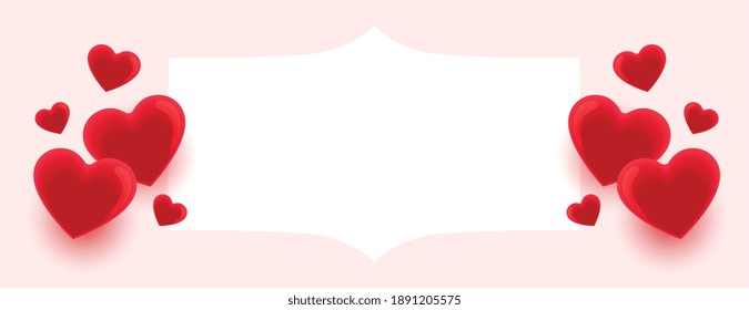 lovely happy valentines day greeting banner with text space