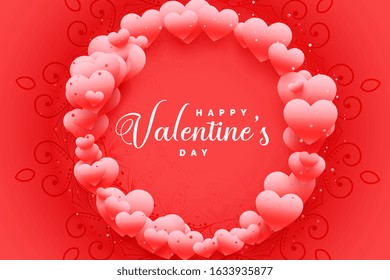 lovely happy valentines day hearts frame design