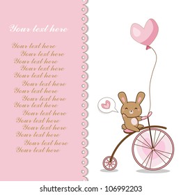 lovely hare on a bicycle (vector)