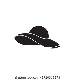 Diseño plano de Vector de icono de silueta de sombrero encantador