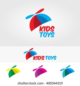 Lovely Hat Toy Shop Logo Design Template. Vector Illustration. Flat Style