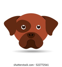 lovely head puppy dog boxer vector illustration eps 10
