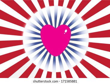 Lovely heart with burst pattern