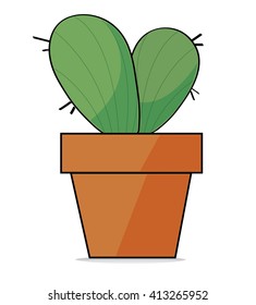 lovely heart  cactus  art vector 