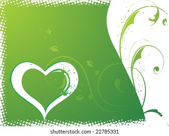 corazón adorable con fondo floral