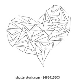 Lovely heart made from triangles.Happy Valentine day.