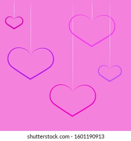 Lovely heart. heart shapes in different sizes and colors for Valentines Day background. 