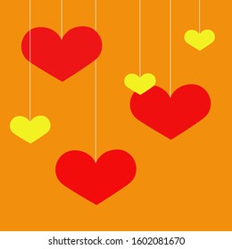 Lovely heart. heart shapes in different sizes and colors for Valentines Day background. 