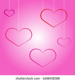 Lovely heart. heart shapes in different sizes and colors for Valentines Day background. 