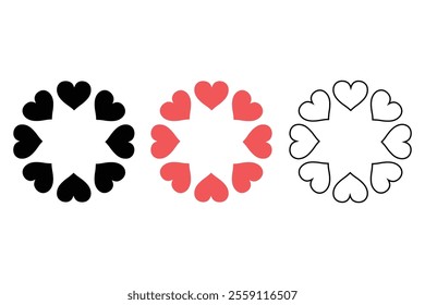 Lovely heart silhouette black and red