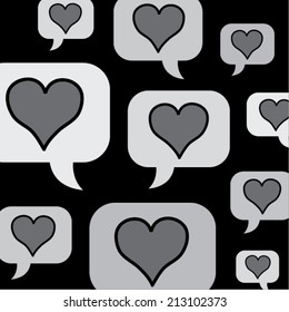 Lovely heart speech bubbles