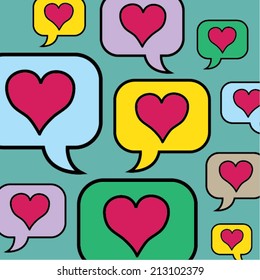 Lovely heart speech bubbles
