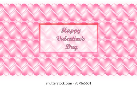 lovely  heart valentine seamless pattern vector icon on pink background