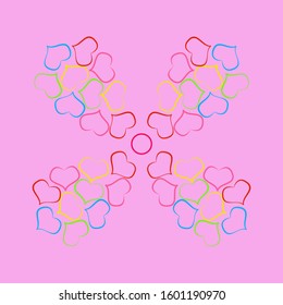 Lovely heart wallpaper. heart shapes in different colors for Valentines Day background. 