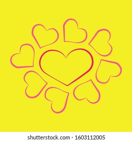 Lovely heart wallpaper. heart shapes in different colors for Valentines Day background. 