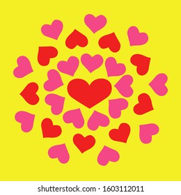 Lovely heart wallpaper. heart shapes in different colors for Valentines Day background. 