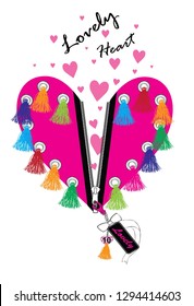lovely heart,for t-shirt slogan